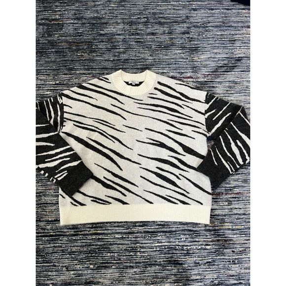 Rails Lana Mixed Abstract Tiger Wool Cashmere Blend Sweater Size S - Picture 10 of 10